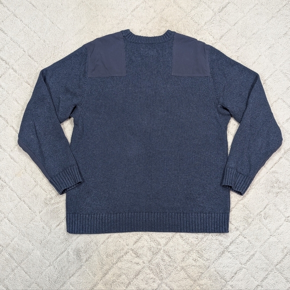Duluth Trading Co Sweater Mens XL Blue Colonel Bicks Cotton Wool Commando Knit - Picture 7 of 7